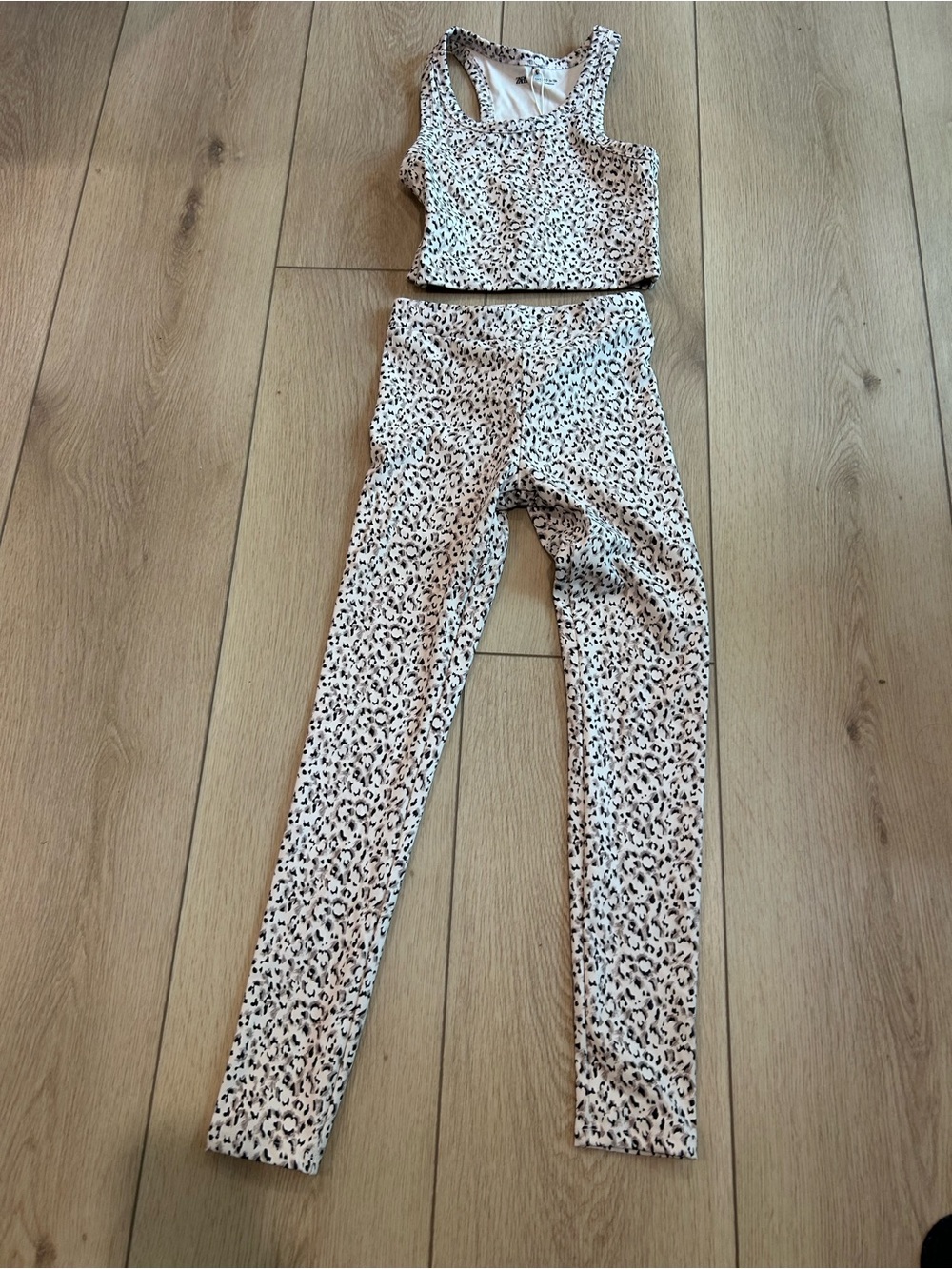 Zara Kids Leopard Print Leggings Set - Pink/Black